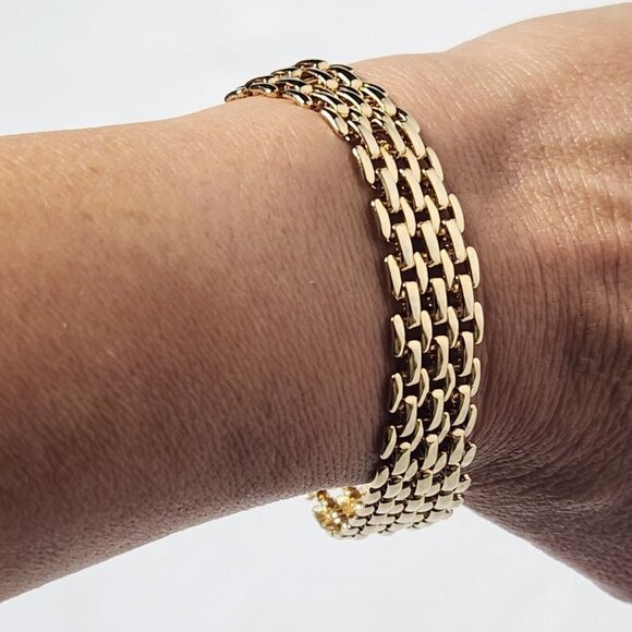 NLH Nat Landau Hyman Women's Gold Toned Link Layered Chain Bracelet - Picture 1 of 3